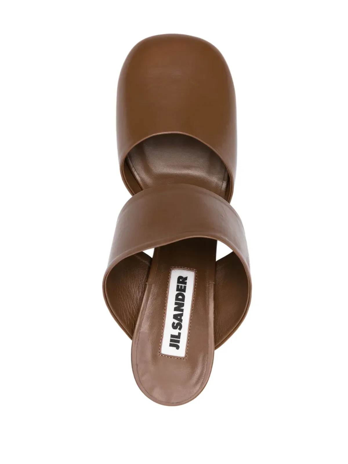 Jil Sander 65mm スクエアトゥ ミュール ブラウン - 画像4