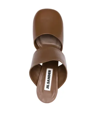 Jil Sander 65mm スクエアトゥ ミュール ブラウン - サムネイル4