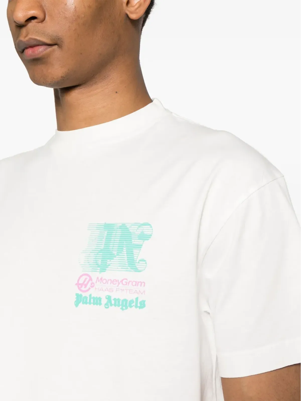 Palm Angels × MoneyGram Haas F1 コットン Tシャツ - 画像5
