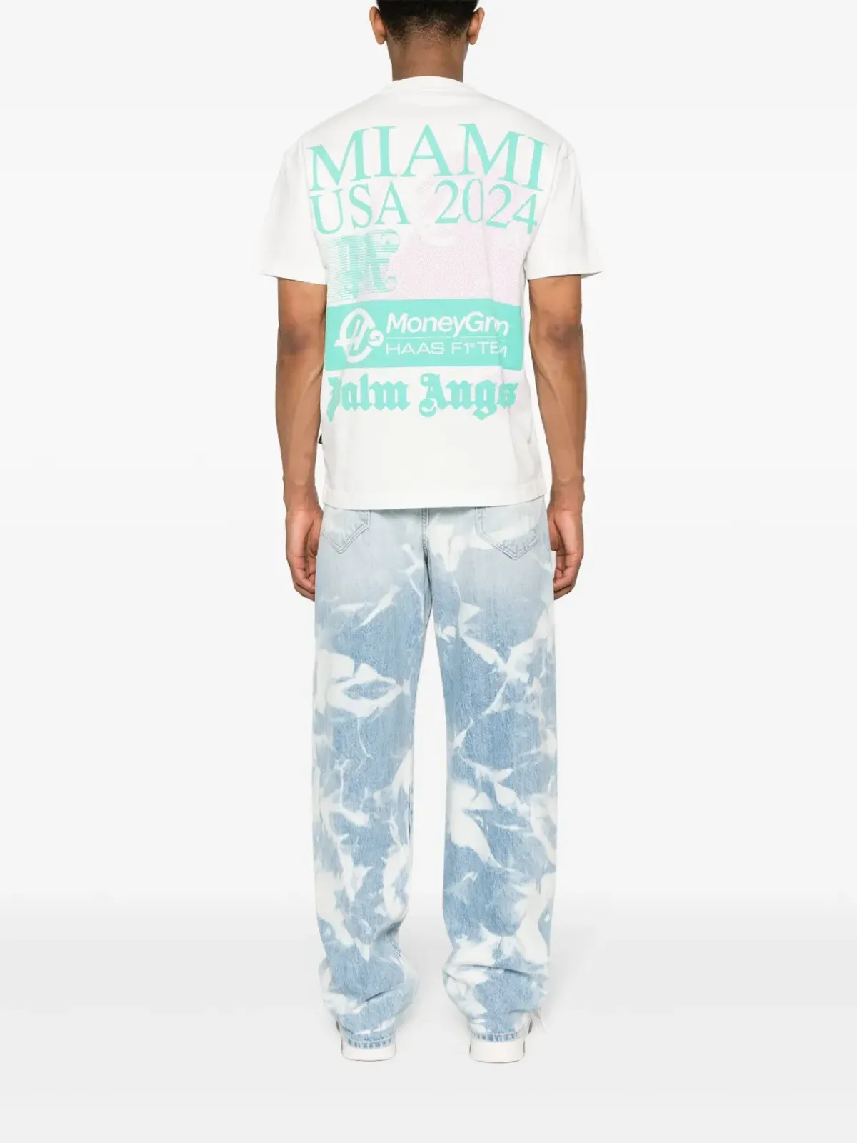 Palm Angels × MoneyGram Haas F1 コットン Tシャツ - 画像2