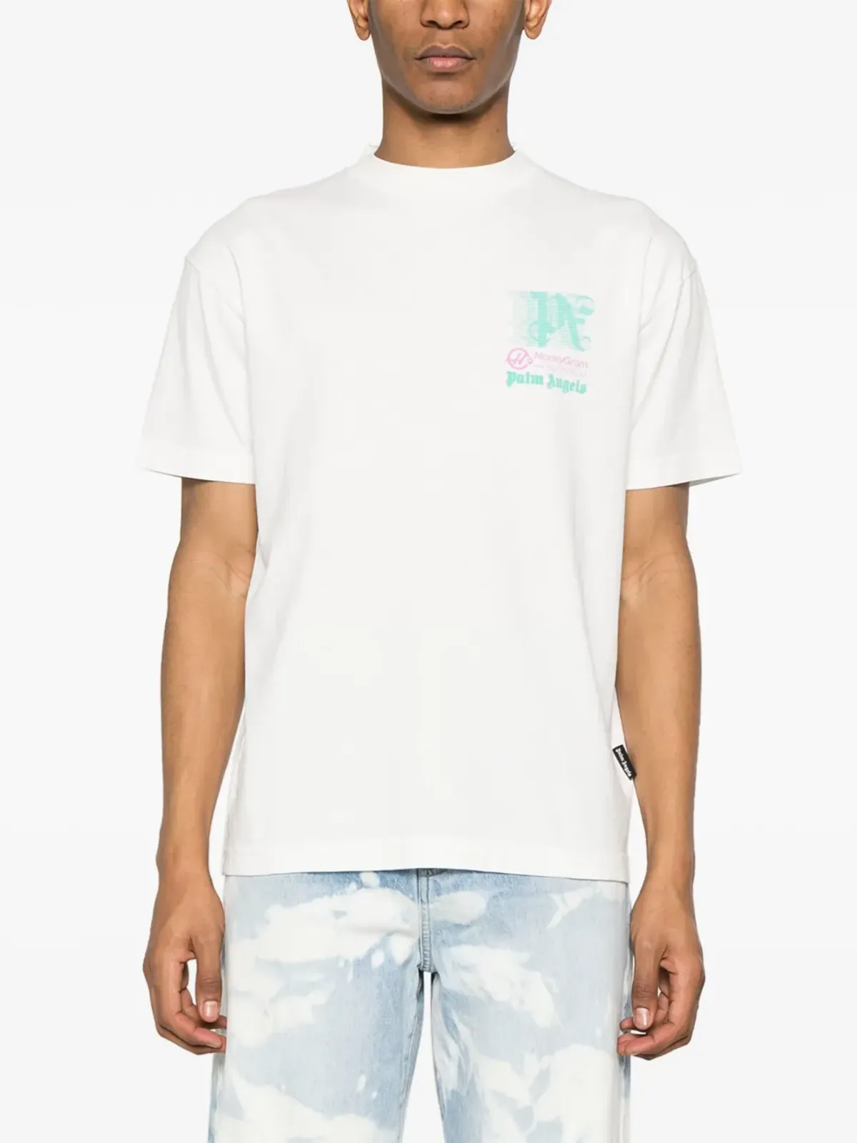 Palm Angels × MoneyGram Haas F1 コットン Tシャツ - 画像3