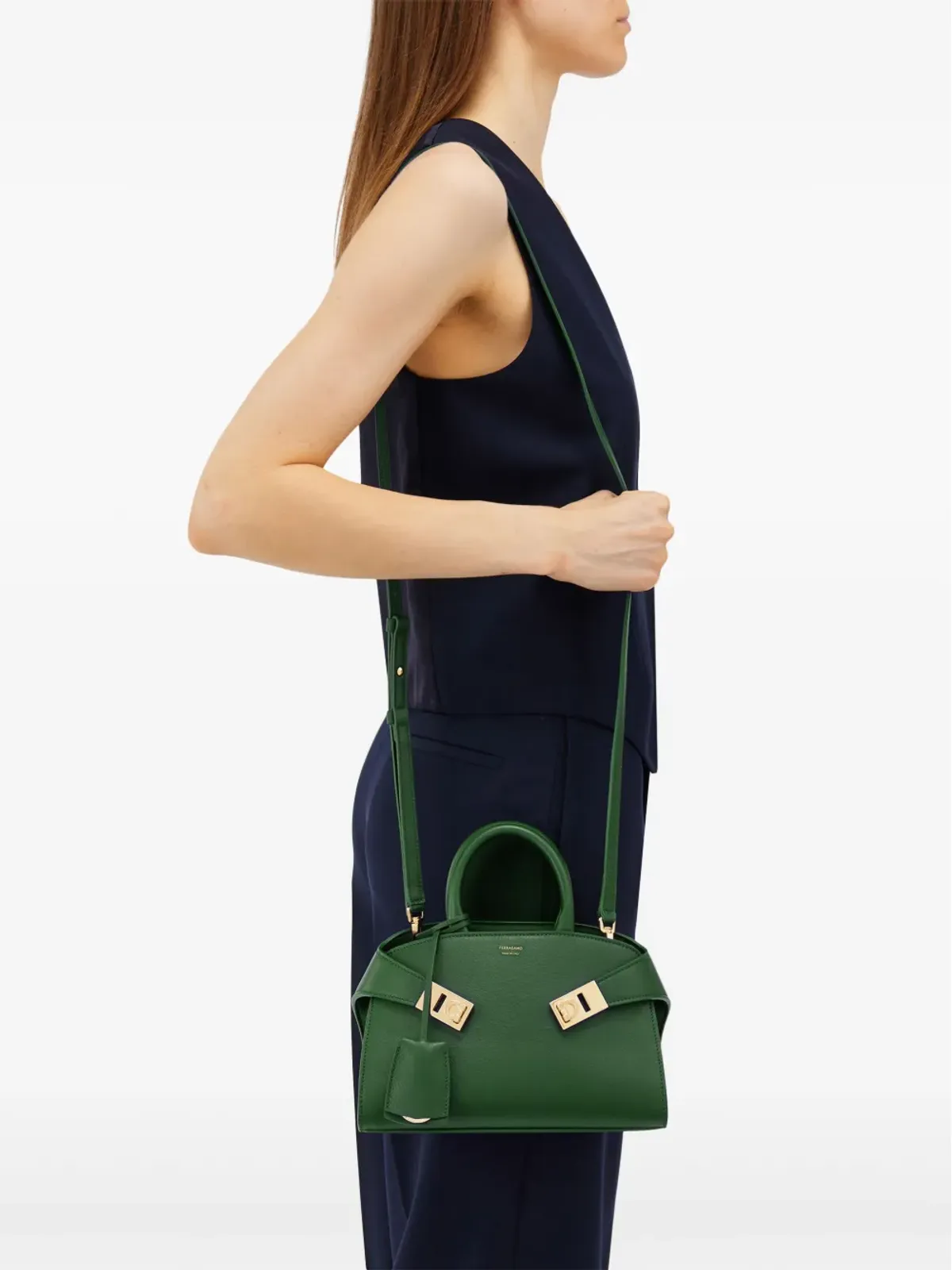 Ferragamo レザー トートバッグ - グリーン - 画像2