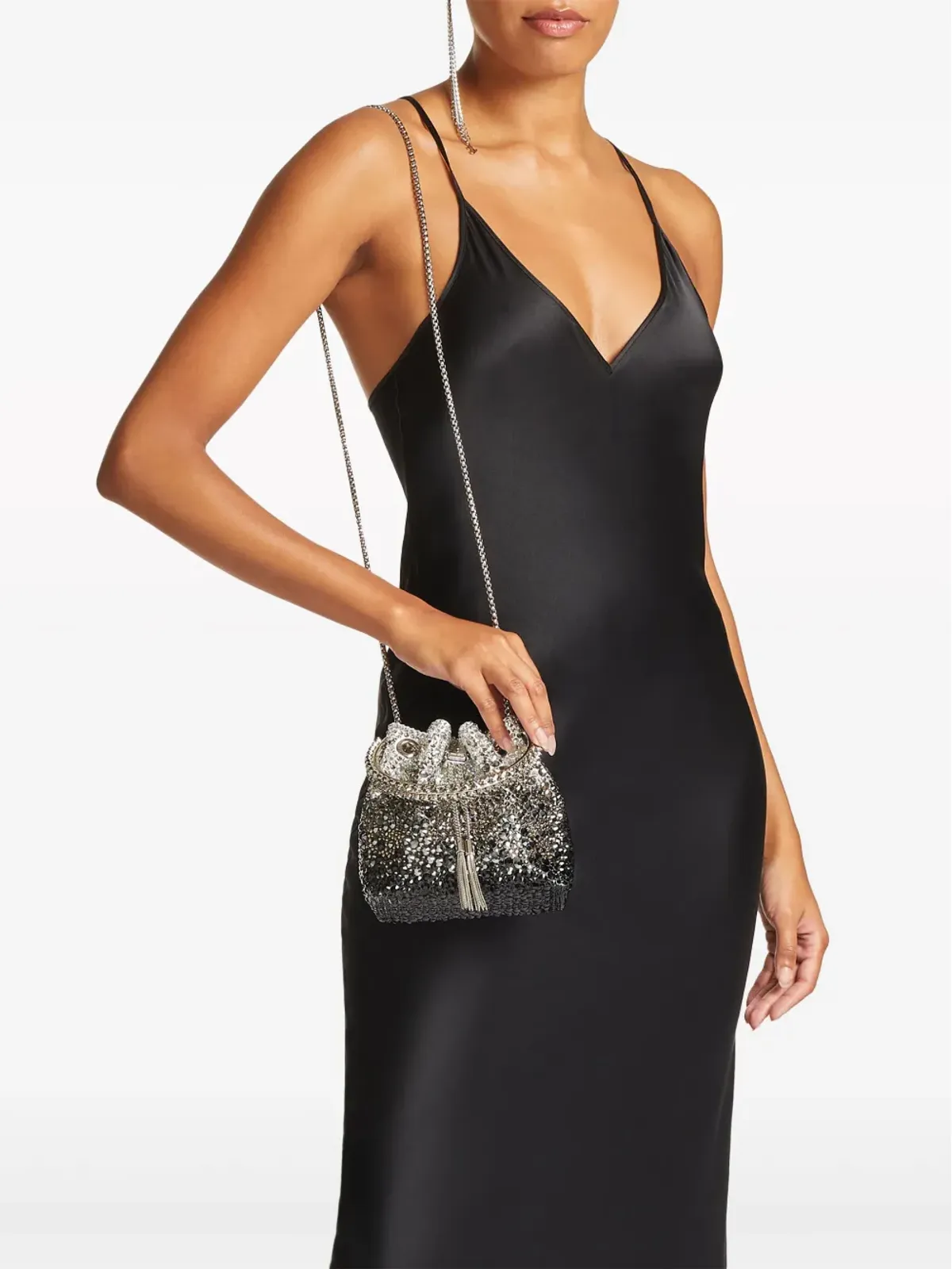 Jimmy Choo ボンボン クリスタル装飾 ショルダーバッグ - ブラック - 画像2