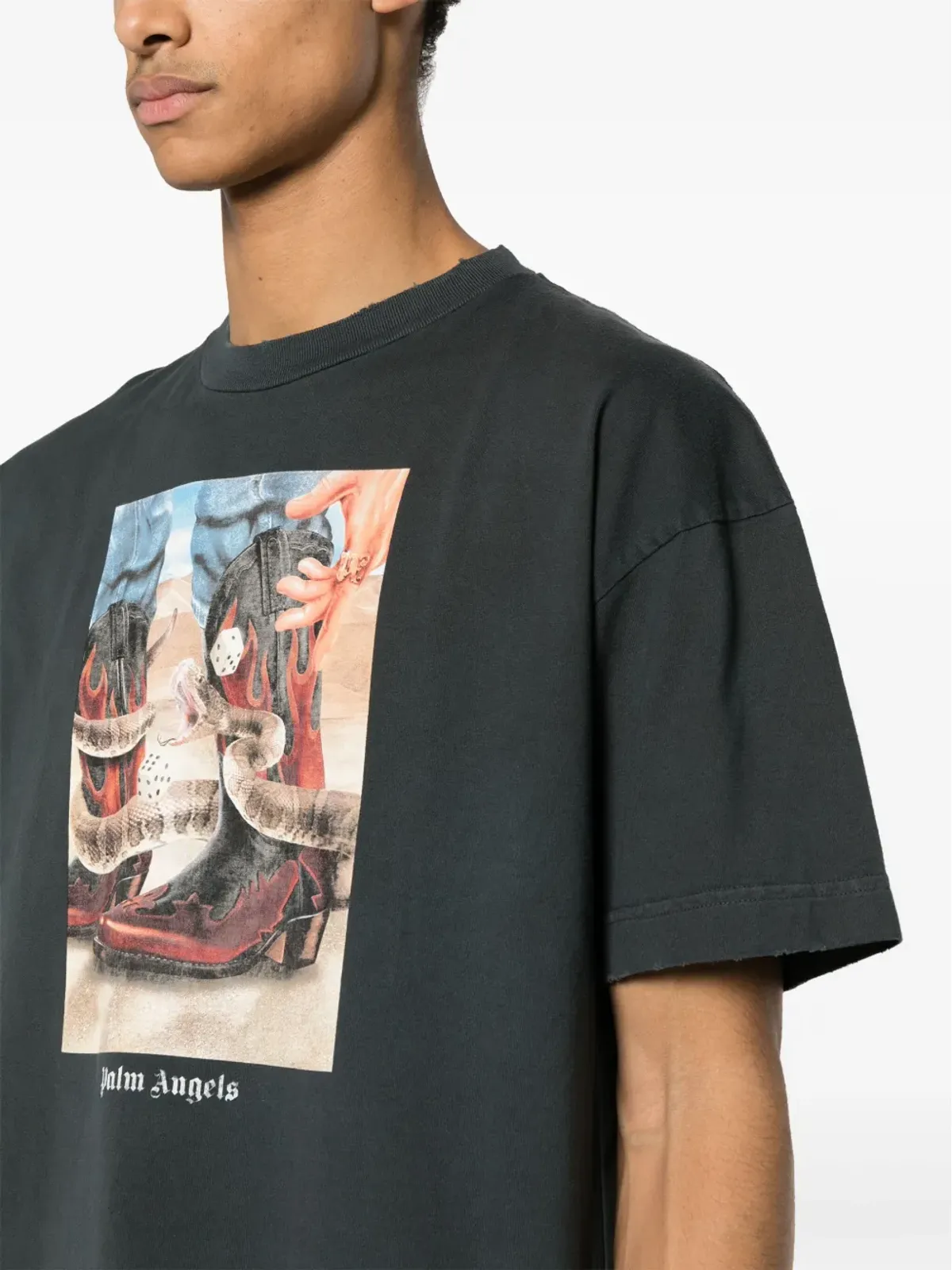 Palm Angels グラフィックプリントTシャツ - グレー - 画像5