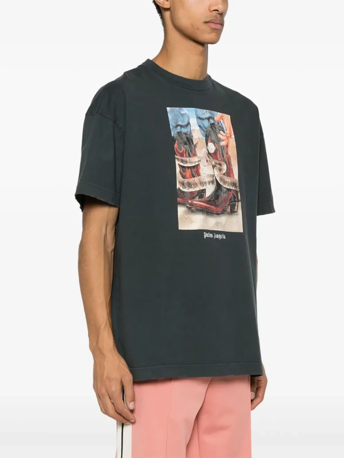 Palm Angels グラフィックプリントTシャツ - グレー - 画像3