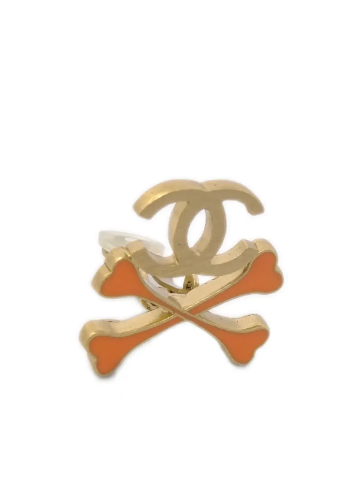 CHANEL ビンテージ 2003 ボーンズ CCロゴ クリップオン イヤリング - 画像5