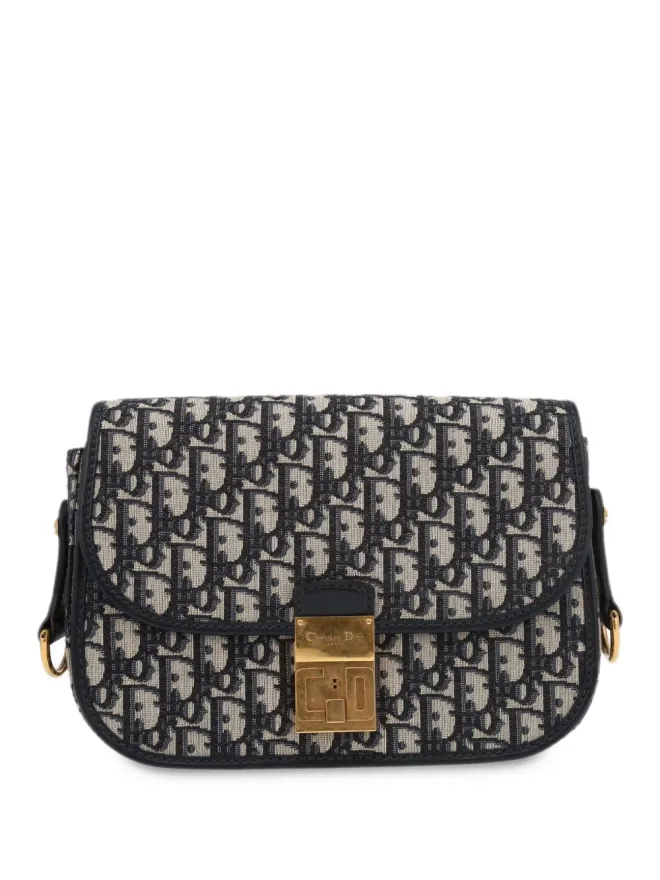 Christian Dior Pre-Owned Christian Dior ビンテージ 2018年 トロッター フラップショルダーバッグ ブルーの商品画像