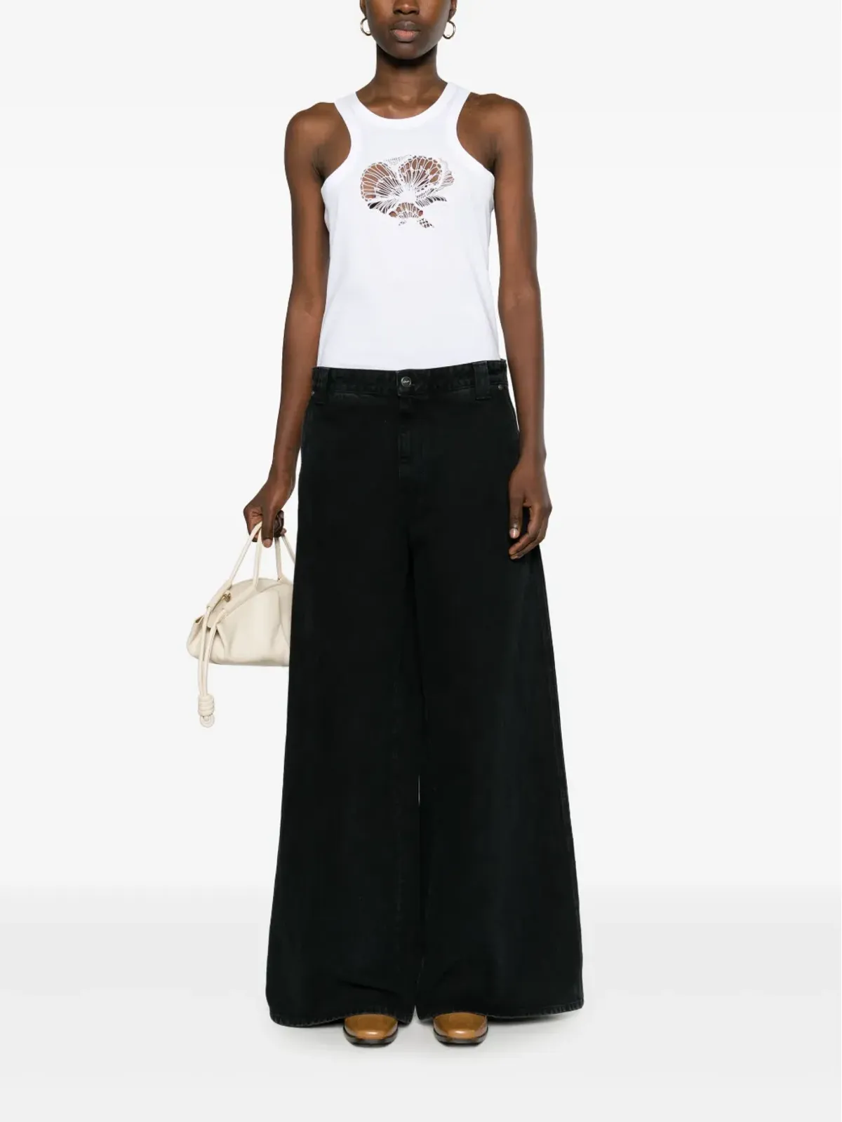 Stella McCartney フローラル刺繍入りコットンタンクトップ - ホワイト - 画像2