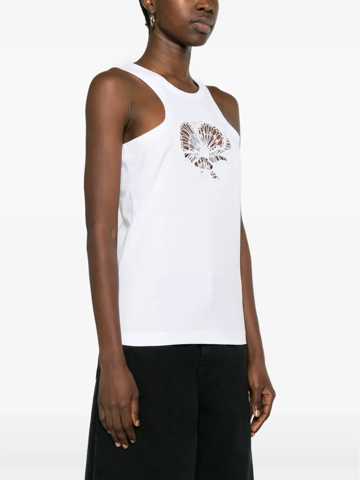 Stella McCartney フローラル刺繍入りコットンタンクトップ - ホワイト - 画像3