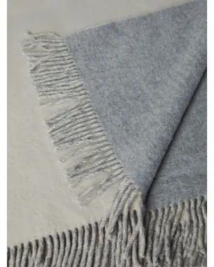 Brunello Cucinelli フリンジ加工カシミヤブランケット - グレー - サムネイル2
