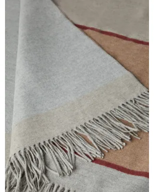 Brunello Cucinelli フリンジ付きカラー・ブロック シルクブランケット - ニュートラルカラー - サムネイル2