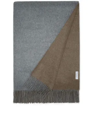 Brunello Cucinelli フリンジ付きシルクブランケット ブラウン - サムネイル1