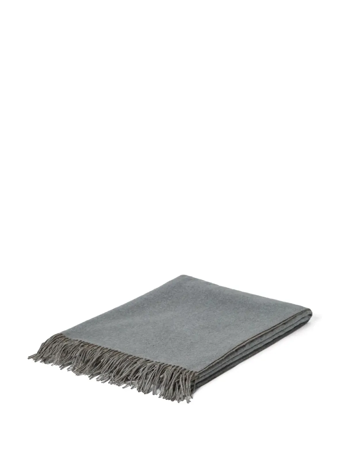 Brunello Cucinelli フリンジ付きシルクブランケット ブラウン - 画像2