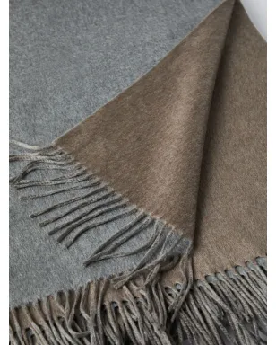 Brunello Cucinelli フリンジ付きシルクブランケット ブラウン - サムネイル3