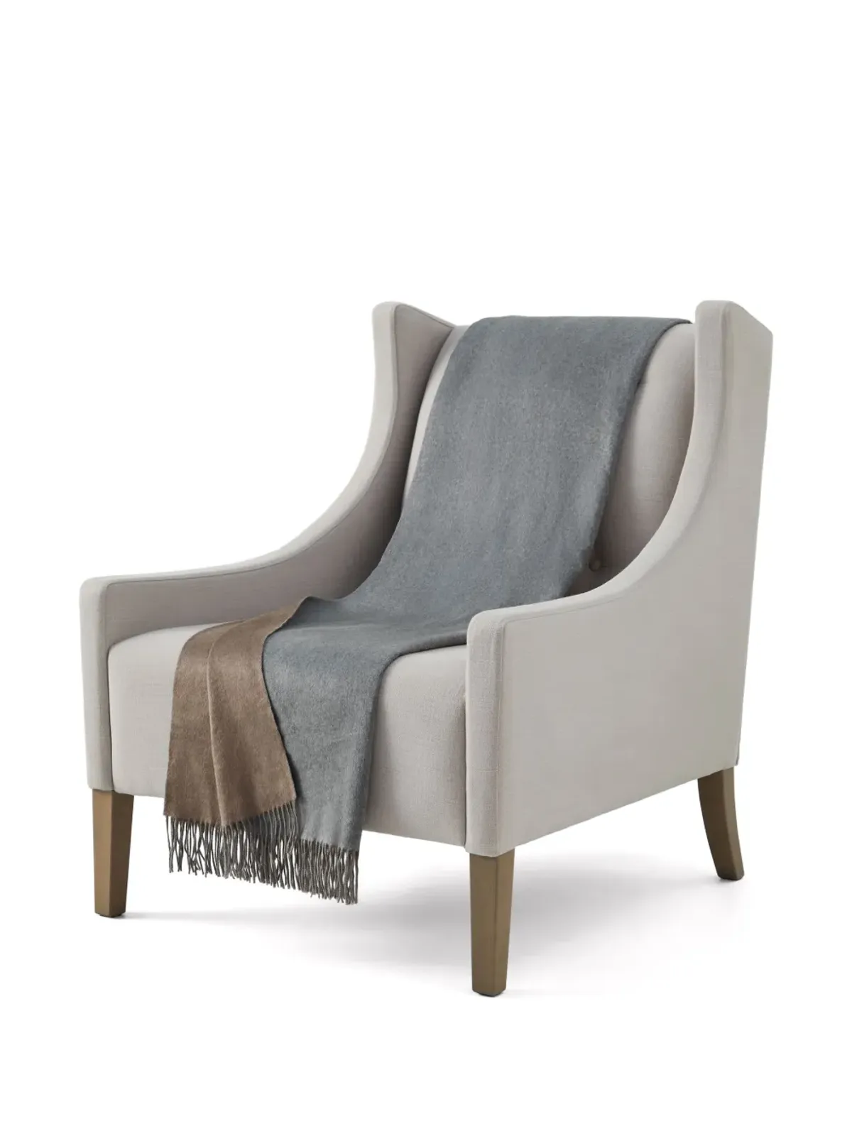 Brunello Cucinelli フリンジ付きシルクブランケット ブラウン - 画像4