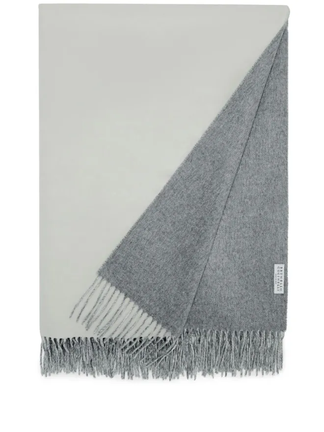 Brunello Cucinelli Brunello Cucinelli ツートーン シルク ブランケット - グレーの商品画像