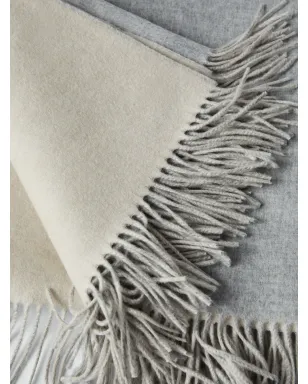 Brunello Cucinelli フリンジ付きカシミヤ ブランケット - グレー - サムネイル2