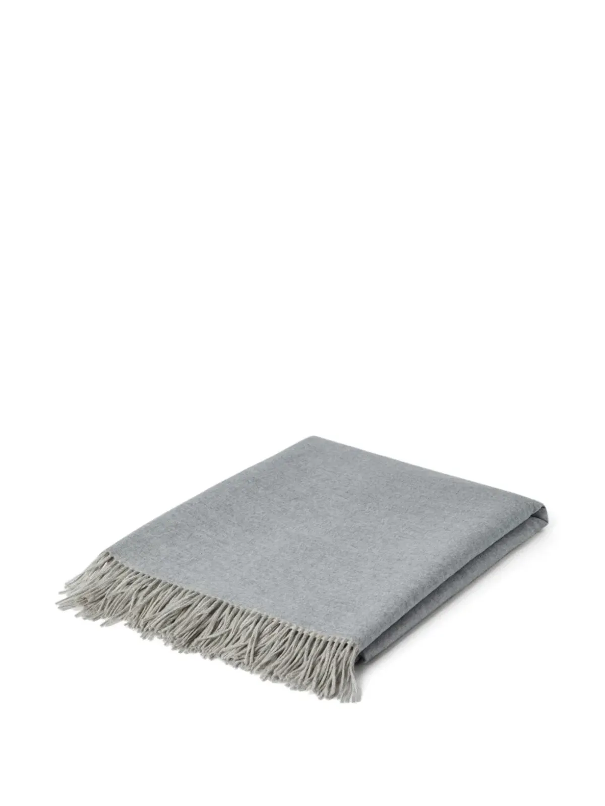 Brunello Cucinelli フリンジ付きカシミヤ ブランケット - グレー - 画像3