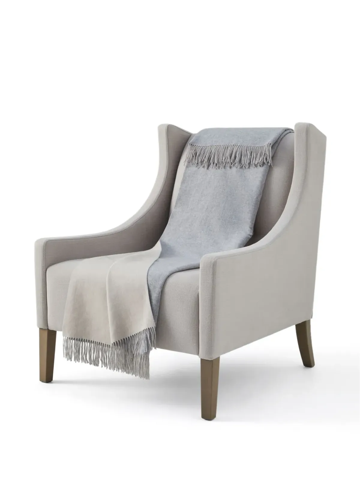 Brunello Cucinelli フリンジ付きカシミヤ ブランケット - グレー - 画像4