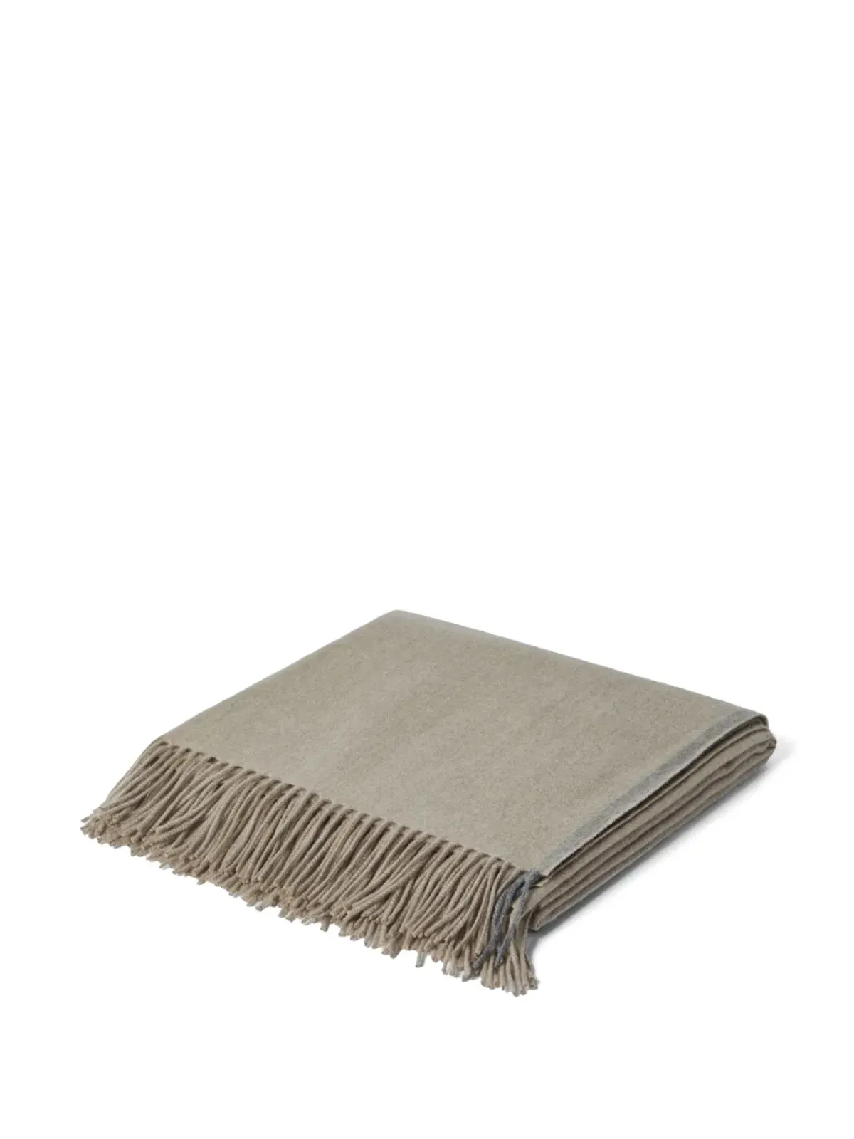 Brunello Cucinelli フリンジヘム カシミヤ ブランケット ブラウン - 画像3