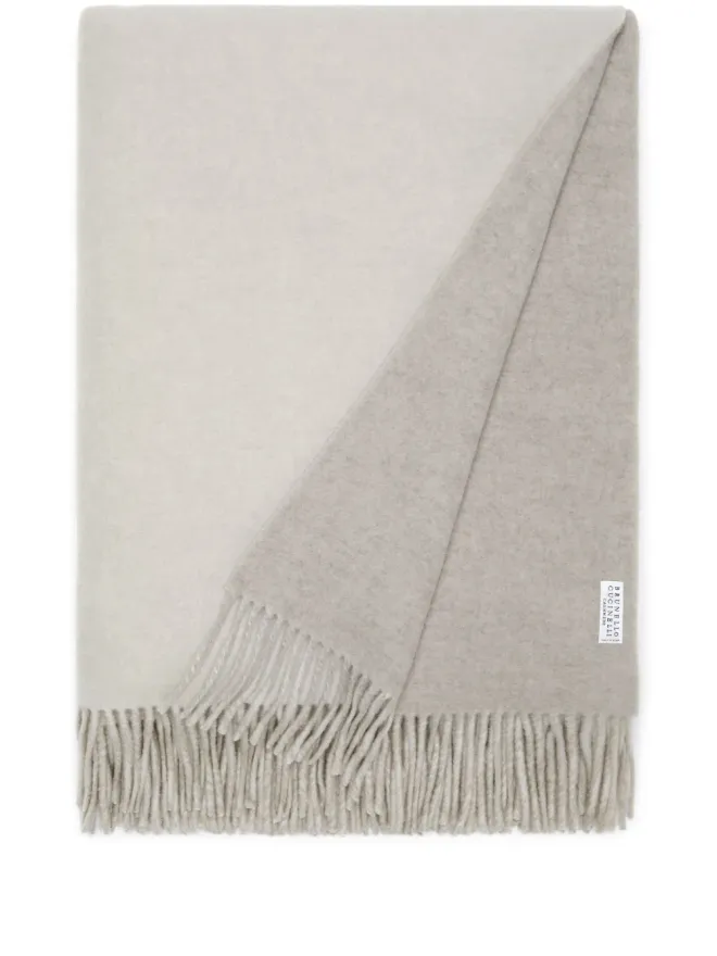 Brunello Cucinelli Brunello Cucinelli カシミア ブランケット（200cm x 150cm）- ニュートラルカラーの商品画像