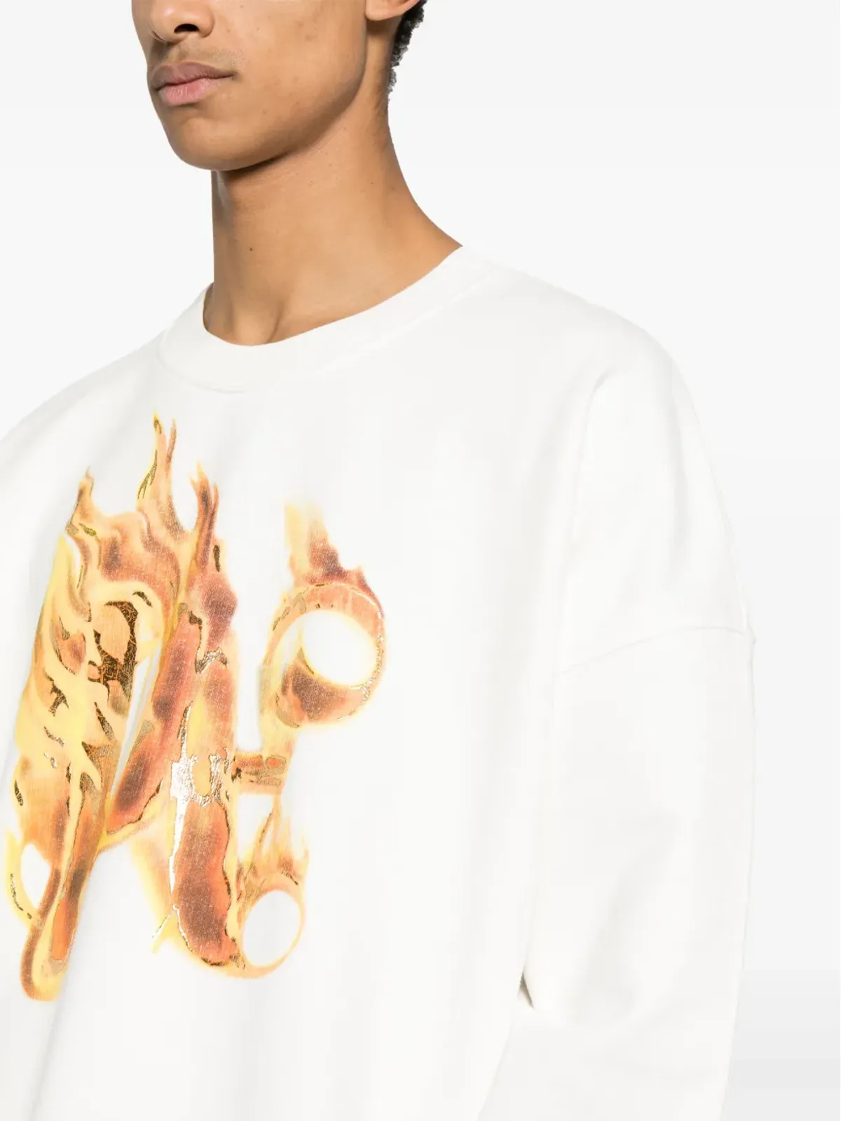 Palm Angels ロゴ炎プリント スウェットシャツ - 画像5