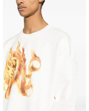 Palm Angels ロゴ炎プリント スウェットシャツ - サムネイル5