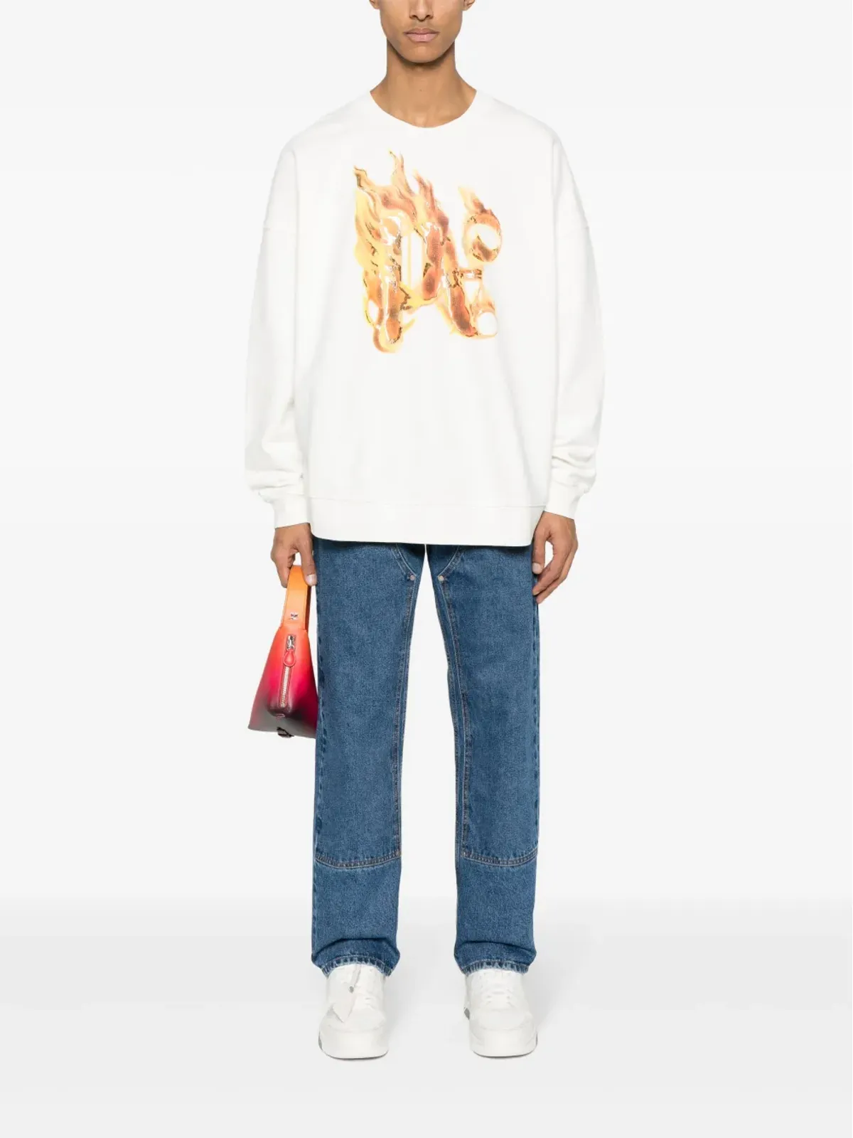 Palm Angels ロゴ炎プリント スウェットシャツ - 画像2