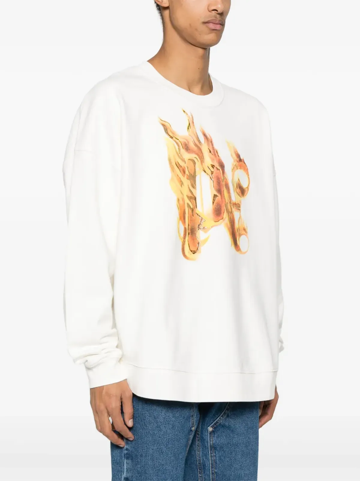 Palm Angels ロゴ炎プリント スウェットシャツ - 画像3