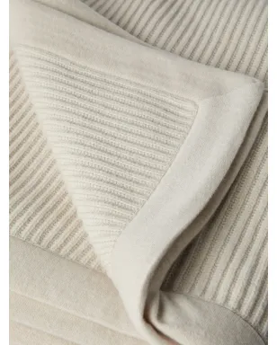 Brunello Cucinelli リブ編みカシミヤ ブランケット - ニュートラルカラー - サムネイル2