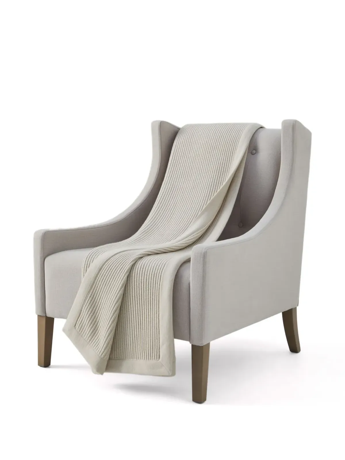 Brunello Cucinelli リブ編みカシミヤ ブランケット - ニュートラルカラー - 画像4