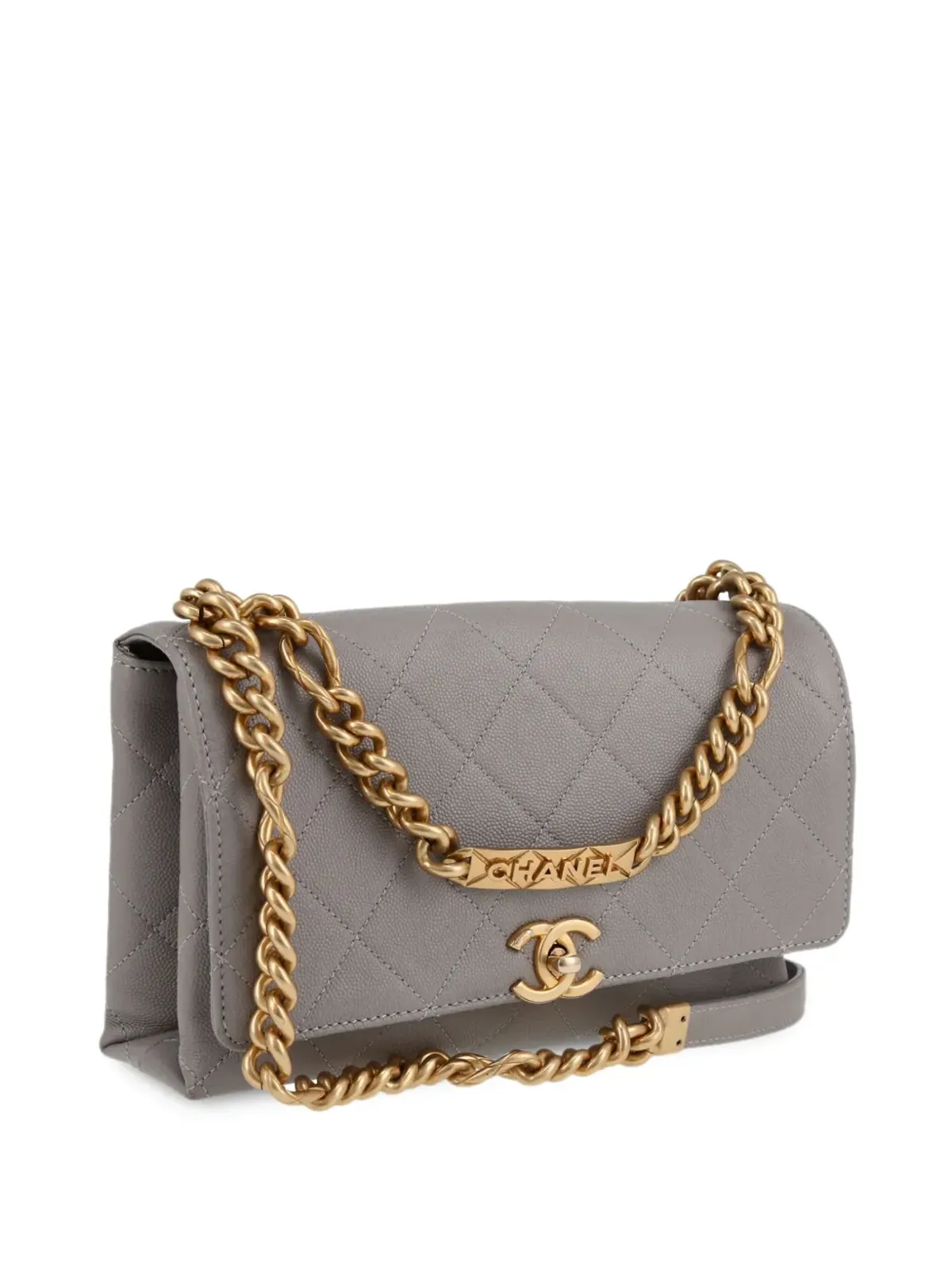 CHANEL ビンテージ 2010年 ダイヤモンドキルティング ショルダーバッグ - グレー - 画像3