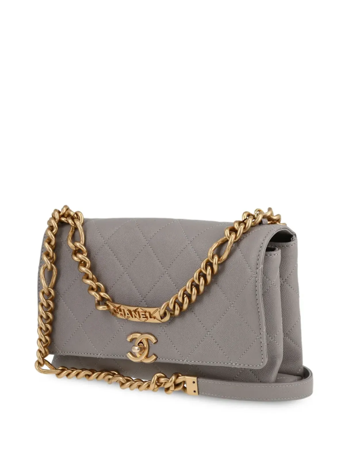 CHANEL ビンテージ 2010年 ダイヤモンドキルティング ショルダーバッグ - グレー - 画像4