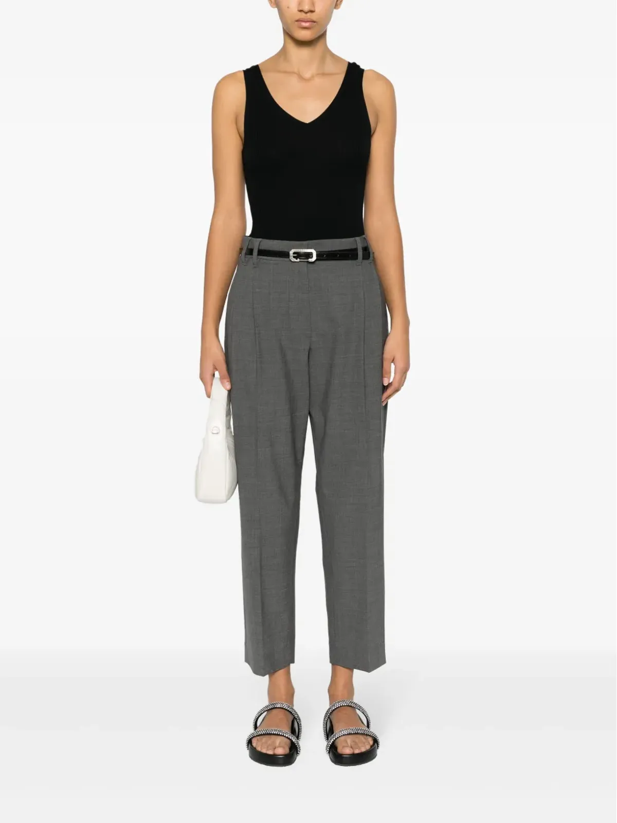 Brunello Cucinelli プリーツ入り テーラードパンツ - グレー - 画像2