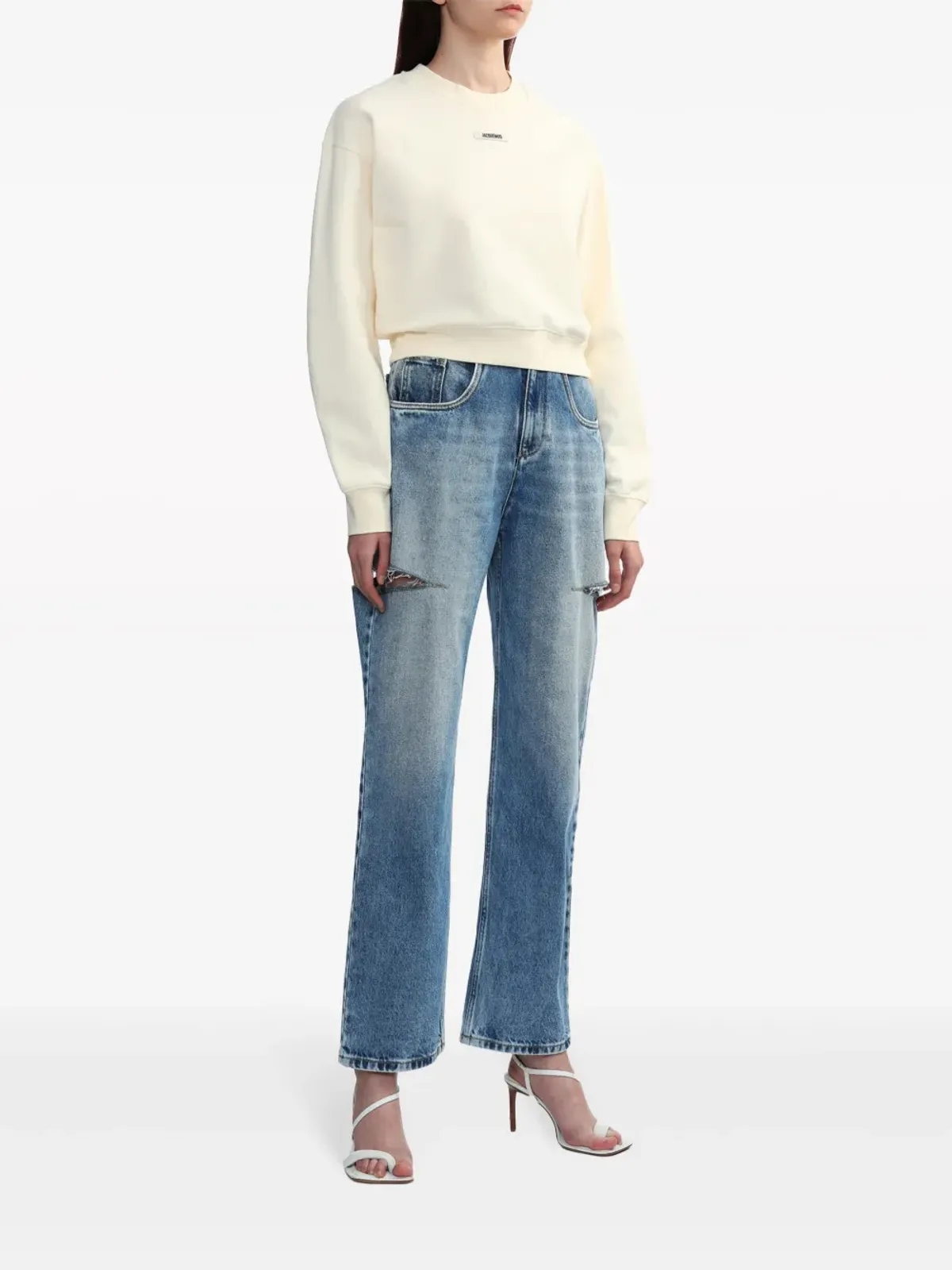Jacquemus ロゴアップリケ コットン スウェットシャツ - Neutrals - 画像2