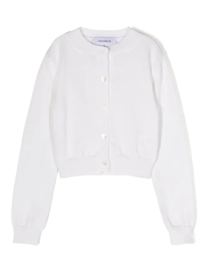 Simonetta Simonetta 花柄モチーフ コットン混紡カーディガン - ホワイトの商品画像