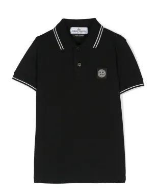 Stone Island Junior コンパスモチーフ コットン ポロシャツ - サムネイル1