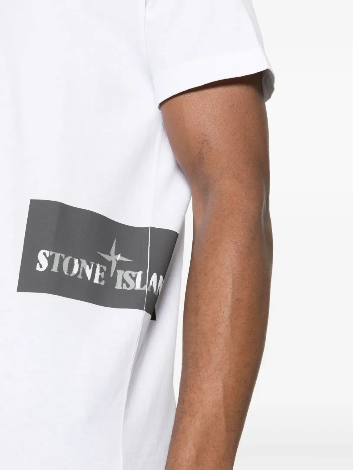 Stone Island ロゴプリント Tシャツ ホワイト - 画像5