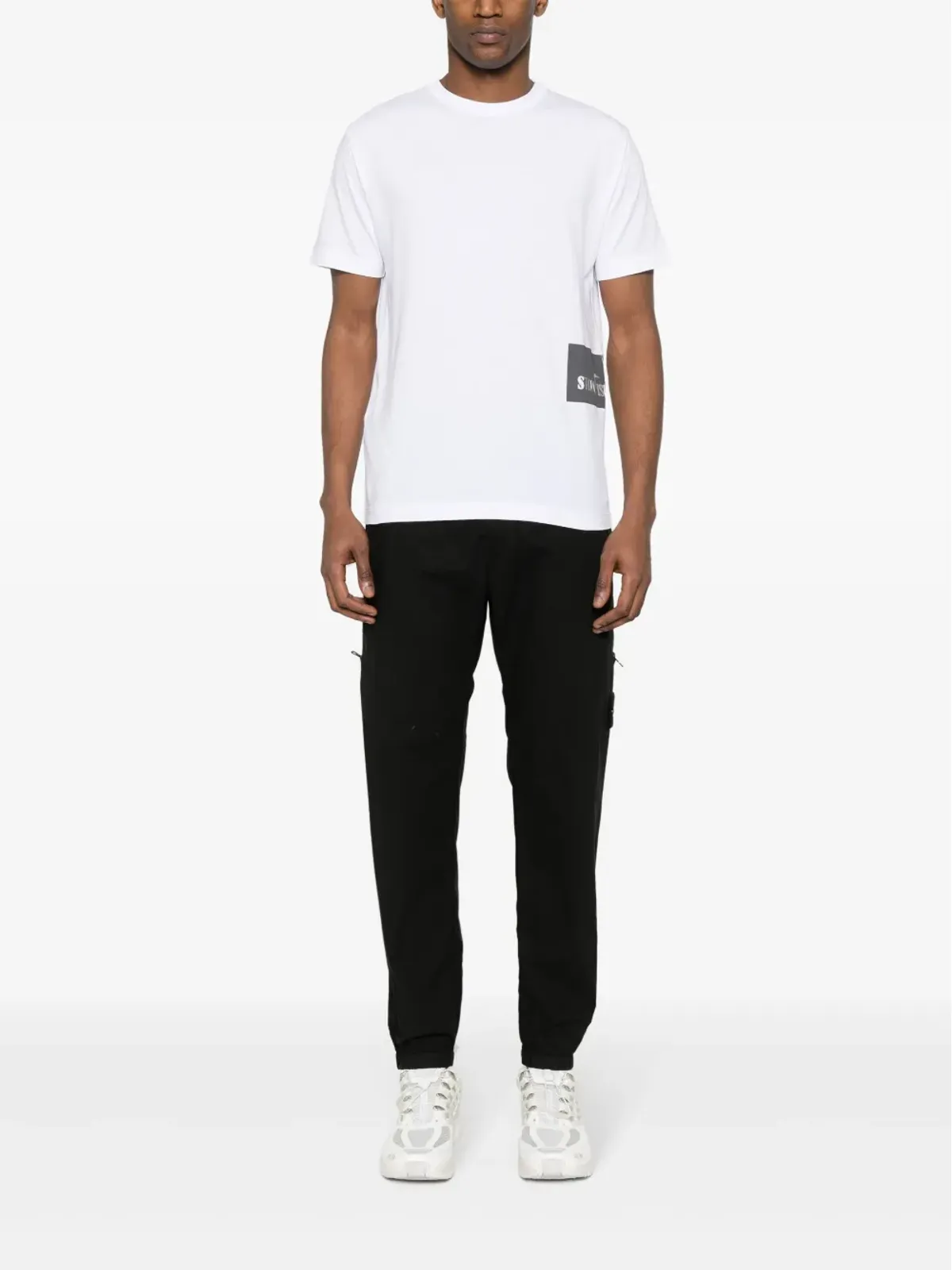 Stone Island ロゴプリント Tシャツ ホワイト - 画像2
