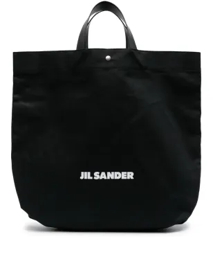 Jil Sander ブック キャンバス トートバッグ - ブラック - サムネイル1