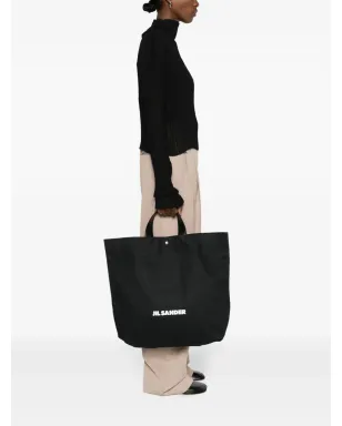 Jil Sander ブック キャンバス トートバッグ - ブラック - サムネイル2