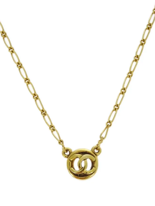 CHANEL Pre-Owned CHANEL ビンテージ 1983年頃の CCメダリオン ネックレス - ゴールドの商品画像