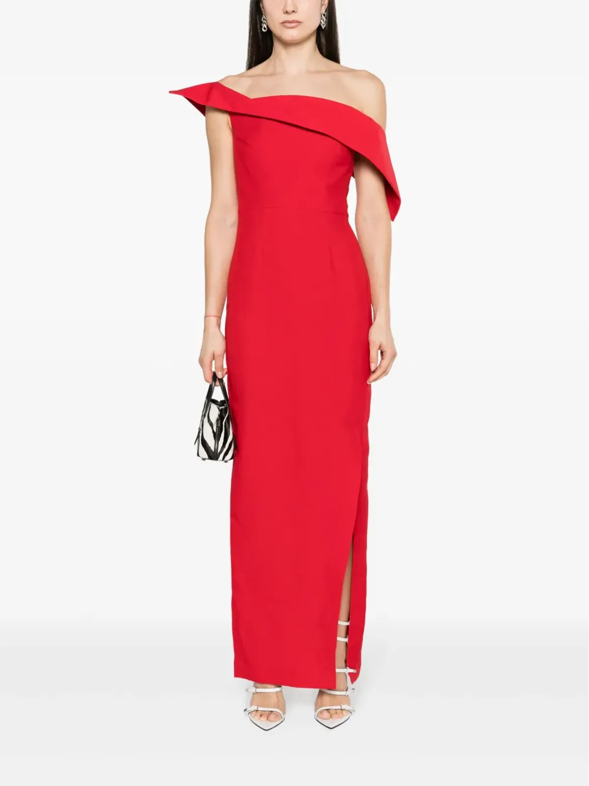 Roland Mouret オフショルクレープガウン（レッド） - 画像2