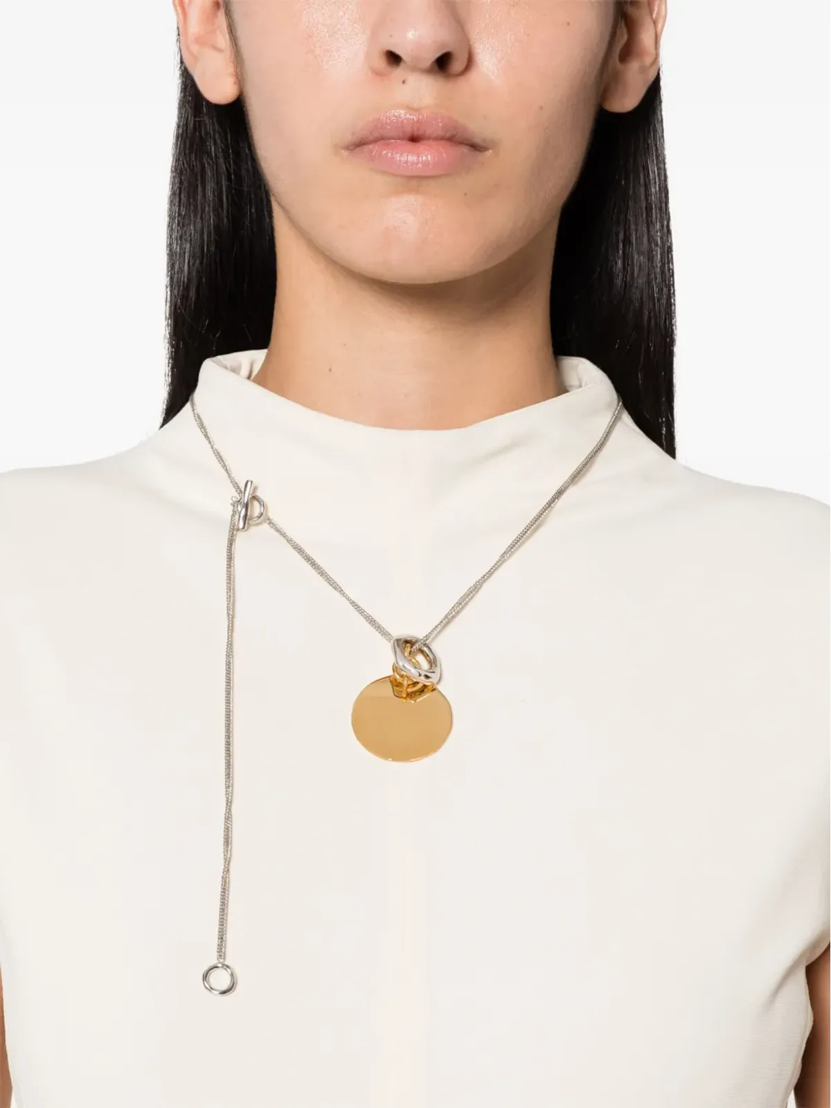 Jil Sander メダリオンペンダント ネックレス - ゴールド - 画像2