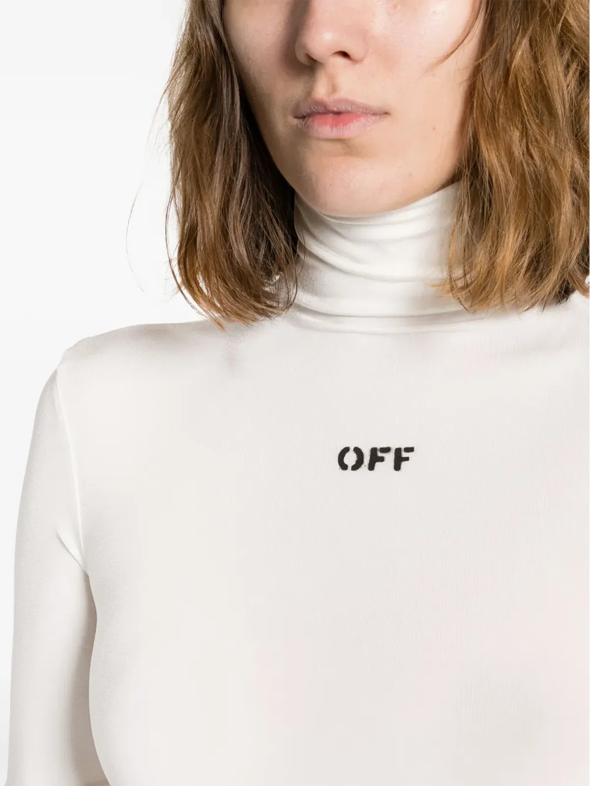 Off-White ロゴプリント ハイネック Tシャツ - 画像5