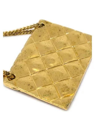 CHANEL ビンテージ 1980年代 キルト柄 バッグ用 ブローチ ピン - ゴールド - サムネイル2