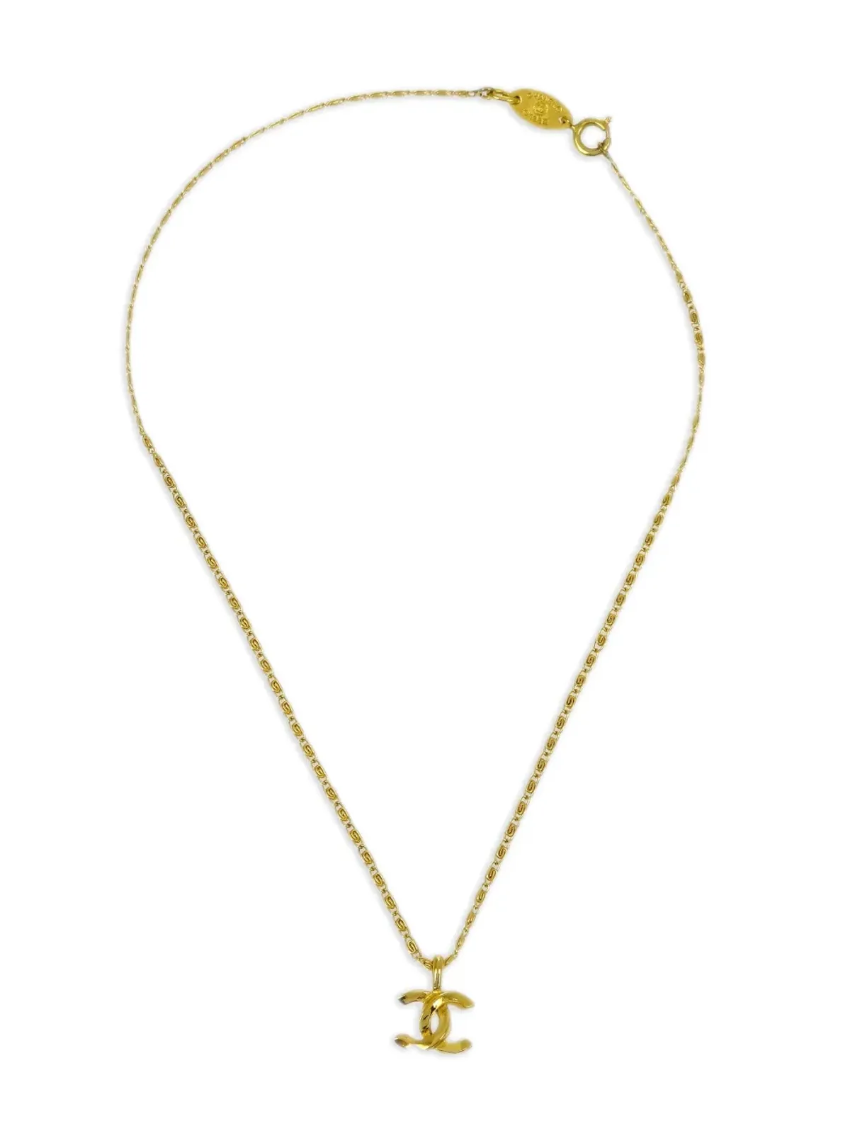 CHANEL ビンテージ 1982 CCロゴチェーンネックレス - ゴールド - 画像2