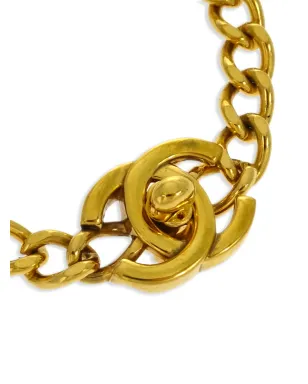 CHANEL ビンテージ 1997 CCロゴターンロック ブレスレット ゴールド - サムネイル2