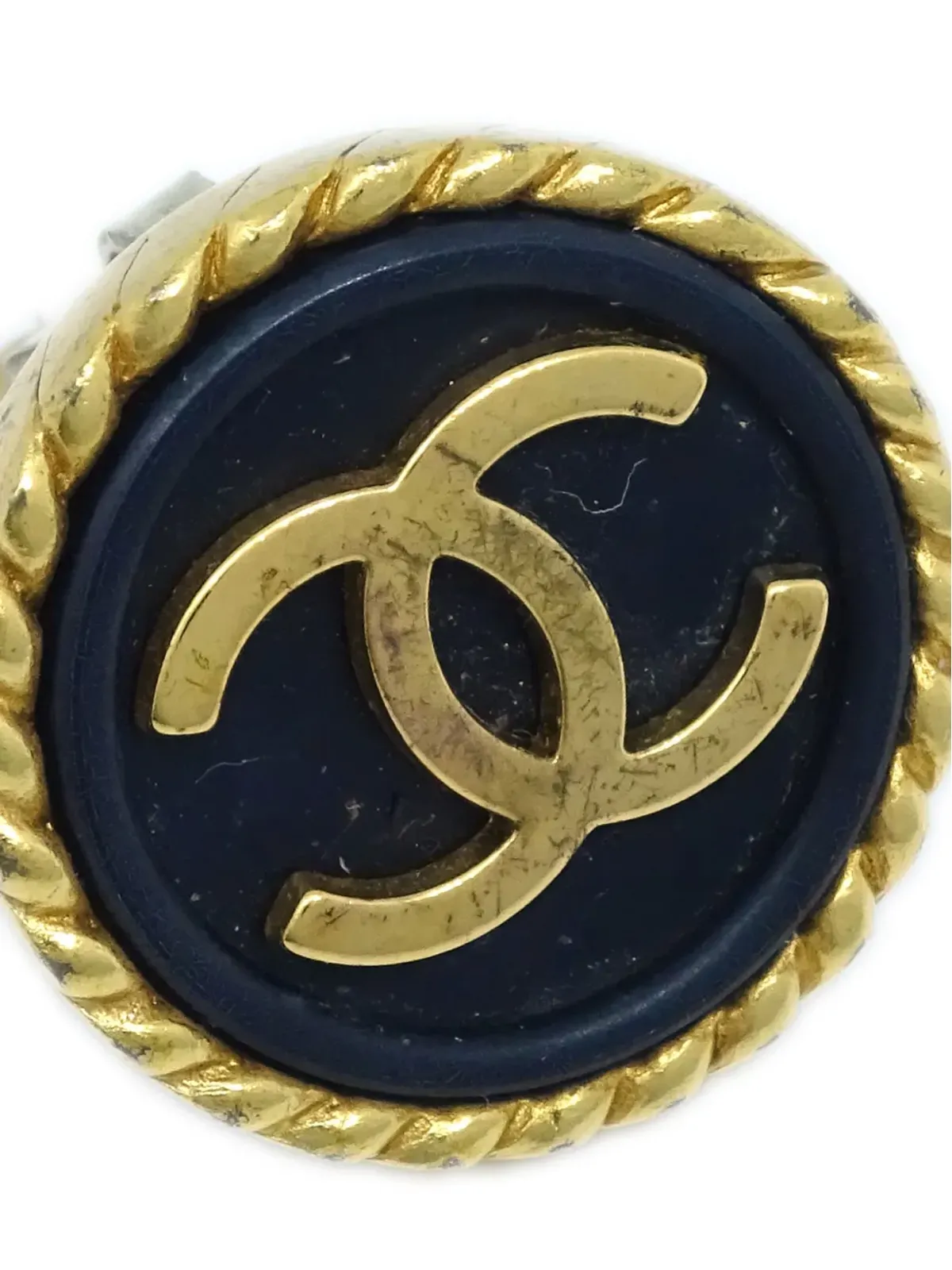 CHANEL ビンテージ 1996 CCボタン クリップオン イヤリング ゴールド - 画像5