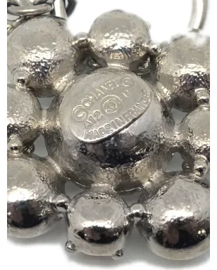 CHANEL ビンテージ 2012 CC フローラル ラインストーン イヤリング - シルバー - サムネイル3